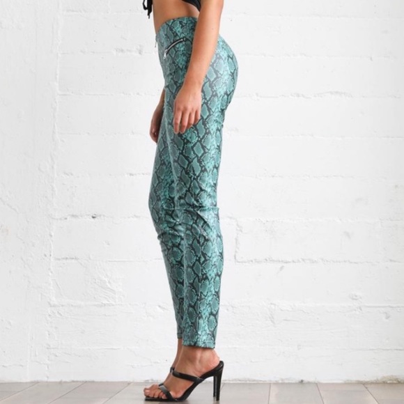 Tiger Mist Pearl Snakeskin Leather Pants - Picture 2 of 6